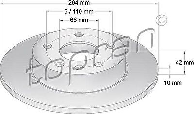 Topran 205 526 тормозной диск на OPEL ASTRA H универсал (L35)