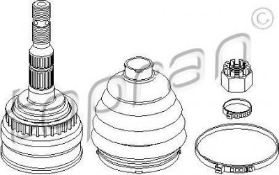 Topran 206 116 шарнирный комплект, приводной вал на OPEL CALIBRA A (85_)