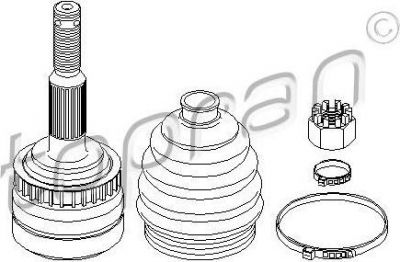 Topran 206 117 шарнирный комплект, приводной вал на OPEL ASTRA F (56_, 57_)