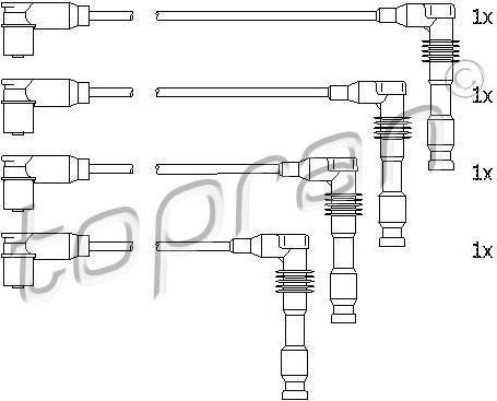 Topran 206 242 комплект проводов зажигания на OPEL CORSA B (73_, 78_, 79_)