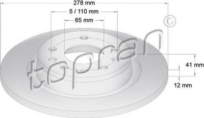 Topran 206 506 тормозной диск на OPEL VECTRA C GTS