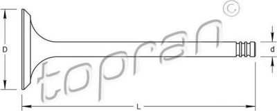 Topran 206 538 впускной клапан на OPEL VECTRA B (36_)