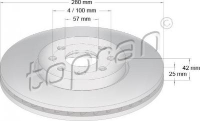 Topran 206 858 тормозной диск на AUDI 80 (81, 85, B2)