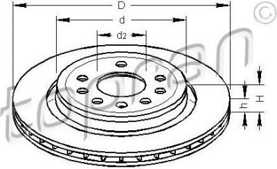 Topran 206 859 тормозной диск на OPEL VECTRA C GTS