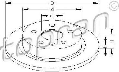 Topran 207 653 тормозной диск на OPEL INSIGNIA седан