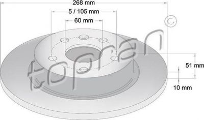 Topran 208 309 тормозной диск на OPEL MOKKA