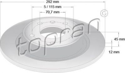 Topran 208 310 тормозной диск на OPEL ASTRA GTC J