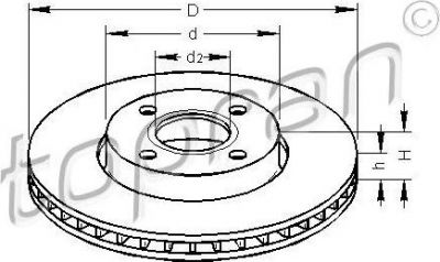 Topran 300 266 тормозной диск на FORD MONDEO I седан (GBP)