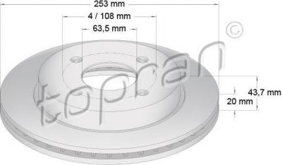 Topran 300 267 тормозной диск на FORD MONDEO I седан (GBP)