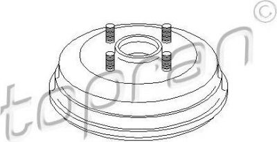 Topran 300 491 тормозной барабан на FORD ESCORT VII седан (GAL, AFL)