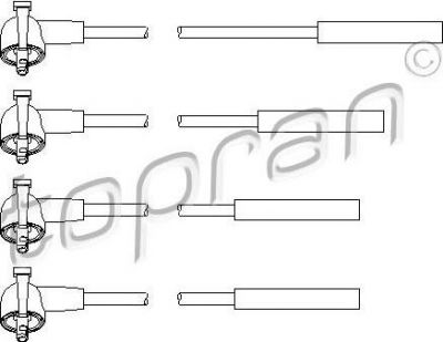 Topran 300 706 комплект проводов зажигания на FORD ESCORT IV (GAF, AWF, ABFT)