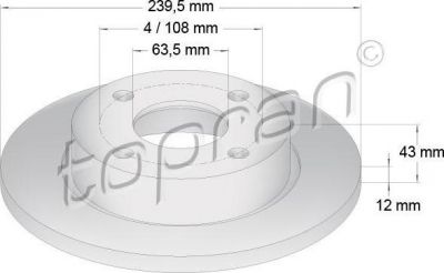 Topran 301 413 тормозной диск на FORD KA (RB_)