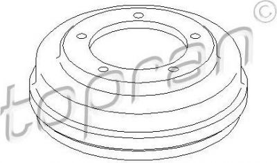 Topran 302 344 тормозной барабан на FORD TRANSIT c бортовой платформой/ходовая часть (E_ _)