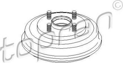 Topran 302 345 тормозной барабан на FORD FOCUS (DAW, DBW)