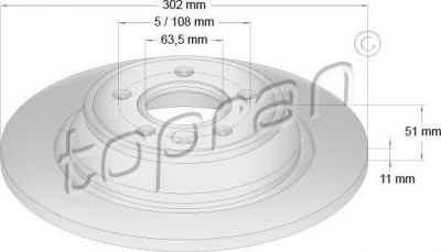 Topran 303 969 тормозной диск на FORD MONDEO IV (BA7)