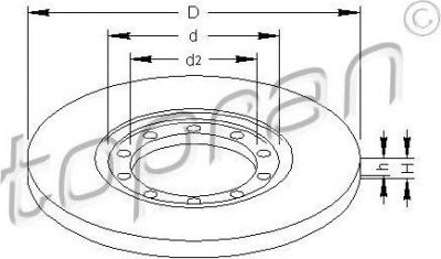 Topran 303 970 тормозной диск на FORD TRANSIT фургон