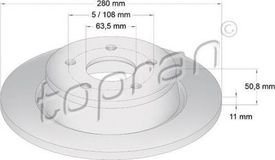 Topran 304 249 тормозной диск на VOLVO 240 Kombi (P245)