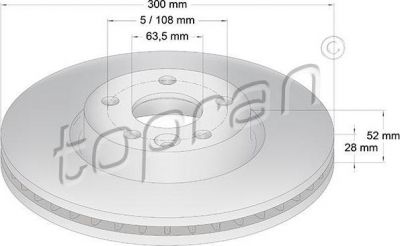 Topran 304 437 тормозной диск на FORD MONDEO IV (BA7)