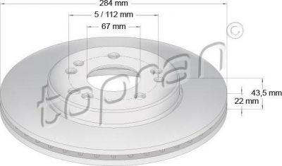 Topran 400 845 тормозной диск на MERCEDES-BENZ E-CLASS (W124)