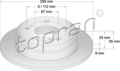 Topran 400 860 тормозной диск на MERCEDES-BENZ E-CLASS (W124)