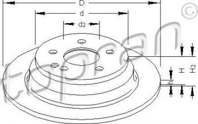 Topran 401 928 тормозной диск на MERCEDES-BENZ VIANO (W639)