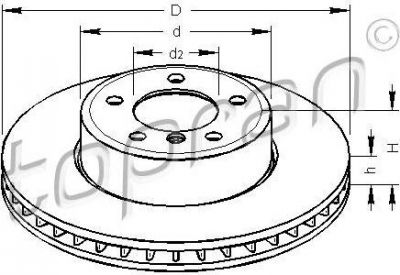 Topran 500 943 тормозной диск на 5 (E60)