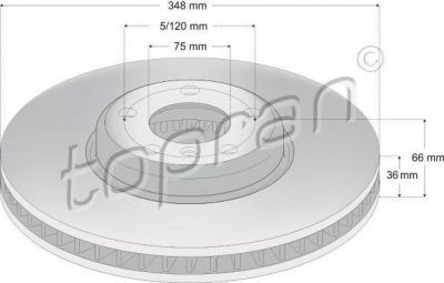 Topran 502 238 тормозной диск на 5 Touring (F11)