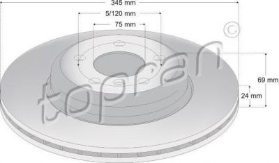Topran 502 241 тормозной диск на 5 Touring (F11)