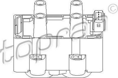 Topran 700 221 катушка зажигания на RENAULT CLIO II (BB0/1/2_, CB0/1/2_)