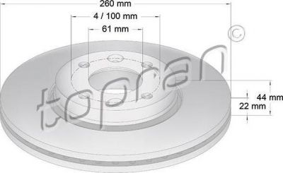 Topran 700 474 тормозной диск на NISSAN MICRA III (K12)