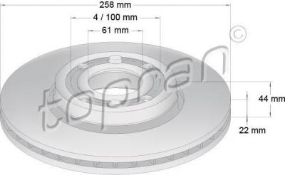 Topran 701 203 тормозной диск на RENAULT KANGOO BE BOP (KW0/1_)