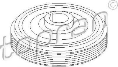 Topran 721 025 ременный шкив, коленчатый вал на PEUGEOT PARTNER фургон (5)