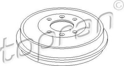 Topran 721 188 тормозной барабан на PEUGEOT 306 Наклонная задняя часть (7A, 7C, N3, N5)