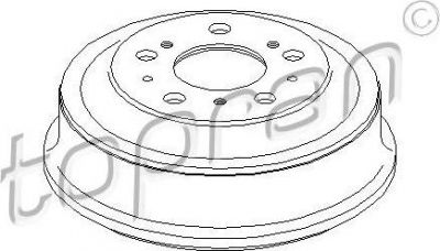 Topran 721 192 тормозной барабан на PEUGEOT BOXER фургон (230L)