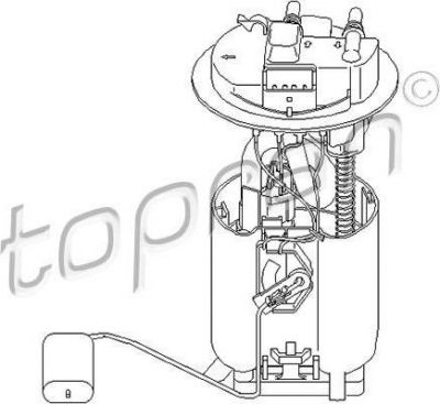 Topran 721 477 топливный насос на PEUGEOT 607 (9D, 9U)