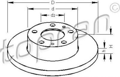 Topran 722 450 тормозной диск на FIAT DUCATO фургон (230L)