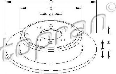 Topran 722 452 тормозной диск на PEUGEOT 406 (8B)