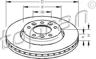 Topran 722 488 тормозной диск на PEUGEOT EXPERT Tepee (VF3V_)