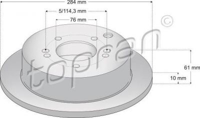 Topran 820 378 тормозной диск на HYUNDAI TUCSON (JM)