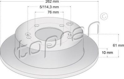 Topran 820 381 тормозной диск на HYUNDAI TUCSON (JM)