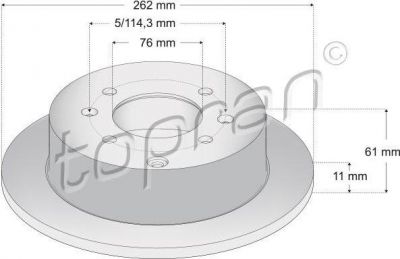 Topran 820 440 тормозной диск на HYUNDAI SONATA IV (EF)