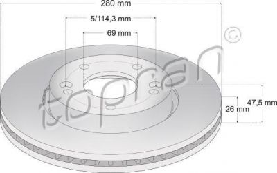 Topran 820 603 тормозной диск на KIA CEE'D SW (ED)