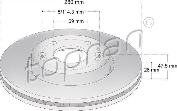 Topran 820 603 тормозной диск на KIA CEE'D SW (ED)