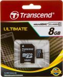 Карта памяти TRANSCEND, Secure Digital Micro 8Gb, SDHC, class 10