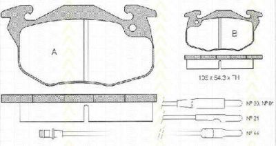 TRISCAN 8110 10044 комплект тормозных колодок, дисковый тормоз на RENAULT CLIO I (B/C57_, 5/357_)