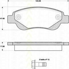 TRISCAN 8110 10548 комплект тормозных колодок, дисковый тормоз на PEUGEOT 108