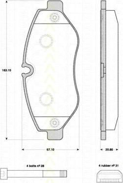 TRISCAN 8110 10557 комплект тормозных колодок, дисковый тормоз на MERCEDES-BENZ VIANO (W639)