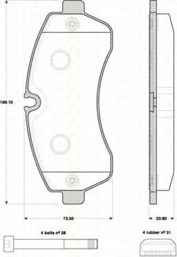 TRISCAN 8110 10560 комплект тормозных колодок, дисковый тормоз на MERCEDES-BENZ SPRINTER 5-t c бортовой платформой/ходовая часть (906)