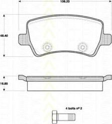 TRISCAN 8110 10564 комплект тормозных колодок, дисковый тормоз на VOLVO S80 II (AS)