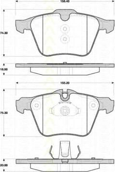 TRISCAN 8110 10565 комплект тормозных колодок, дисковый тормоз на VOLVO S80 II (AS)